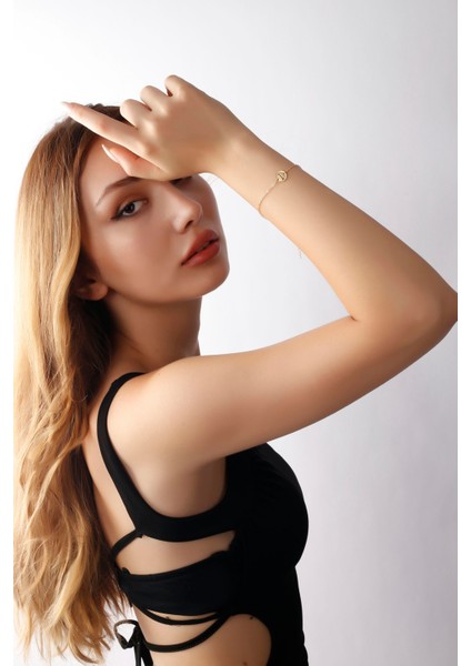 Matya Altın Renk Lak Kaplama I Harfi Bileklik modelleri