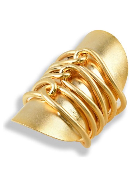 Matya Mat Altın Kaplama Halat Formunda Ayarlanabilir Yüzük fırsatları