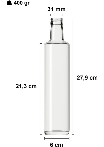 500 cc Şeffaf Dorika Kilitli Kapaklı ve Kapüşonlu 500 ml Yuvarlak Cam Şişe 12 Adet fiyatları