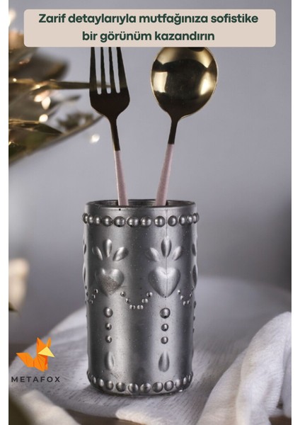 Tezgah Kaşıklık Modern Tezgah Üstü Kaşıklık Dekoratif Dik Kaşıklık Altın Renk Model 10 fırsatları