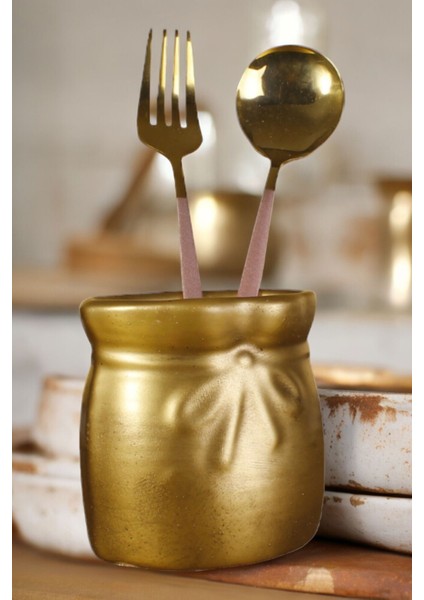 Tezgah Kaşıklık Modern Tezgah Üstü Kaşıklık Dekoratif Dik Kaşıklık Gümüş Eskitme Renk Model 8