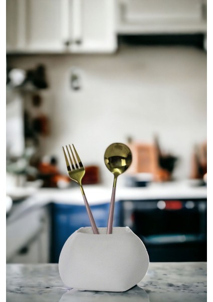 Tezgah Kaşıklık Modern Tezgah Üstü Kaşıklık Dekoratif Dik Kaşıklık Altın Eskitme Renk