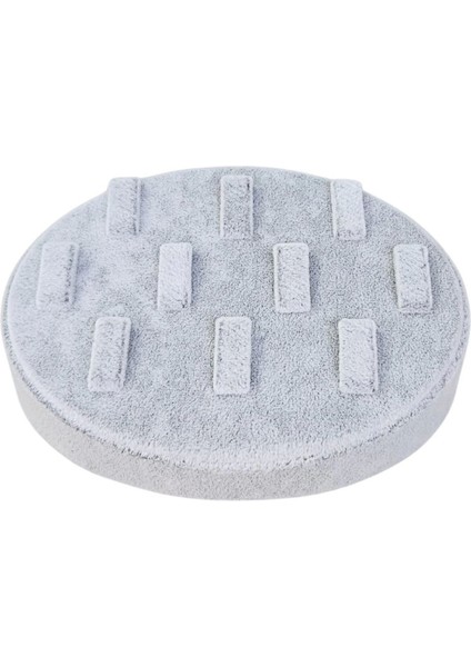 Yüzük Standı ve Tablası (Oval) Süet Gri (10 Tırnaklı)
