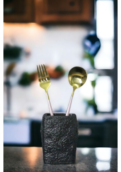 Tezgah Kaşıklık Modern Tezgah Üstü Kaşıklık Dekoratif Dik Kaşıklık Altın Eskitme Renk