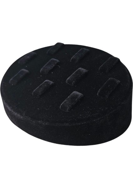 Yüzük Standı ve Tablası (Oval) Süet Siyah (10 Tırnaklı) fiyatları