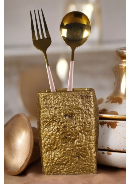 Tezgah Kaşıklık Modern Tezgah Üstü Kaşıklık Dekoratif Dik Kaşıklık Altın Eskitme Renk Model 7