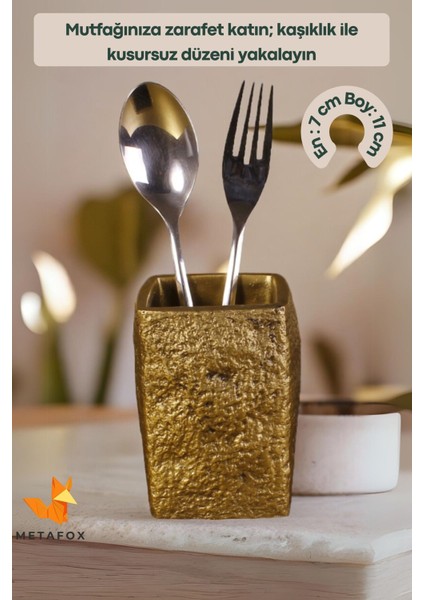 Tezgah Kaşıklık Modern Tezgah Üstü Kaşıklık Dekoratif Dik Kaşıklık Altın Eskitme Renk Model 7 fiyatları