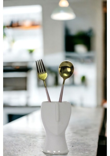 Tezgah Kaşıklık Modern Tezgah Üstü Kaşıklık Dekoratif Dik Kaşıklık Altın Eskitme Renk