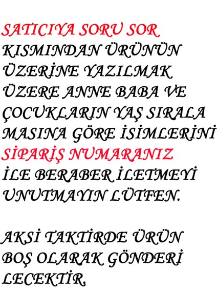 Ayı Aile Model Ahşap Soy Ağacı Puzzle Dekoratif 7 Li Isim Yazılabilen Biblo Set Hediyelik