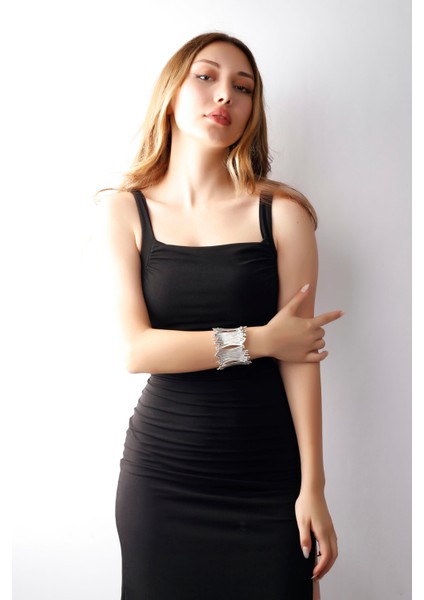 Matya Antik Gümüş Kaplama Lastikli Tel Model Bileklik fırsatları