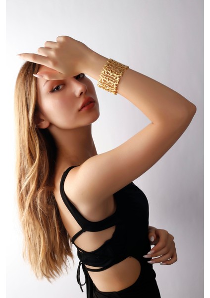 Matya Mat Altın Kaplama Lastikli Kalp Model Bileklik modelleri