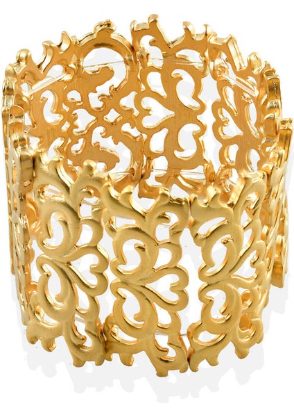 Matya Mat Altın Kaplama Lastikli Kalp Model Bileklik indirimleri