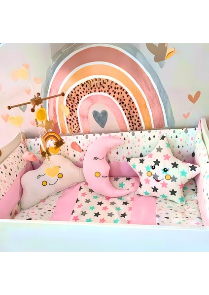 Bebek Uyku Seti Nevresim Takımı 70x130 Damla Pembe