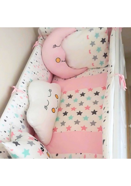 Bebek Uyku Seti Nevresim Takımı 70x130 Damla Pembe