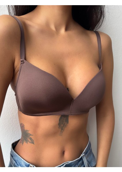 Mikro Kumaş Desteksiz C Kap Kahve Sütyen (700) fiyatları