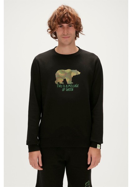 Re-Fınger Crewneck Erkek Siyah Sweatshirt 23.02.12.033 M - Siyah
