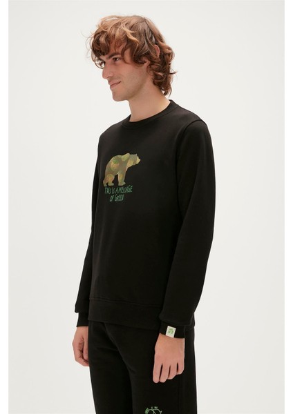 Re-Fınger Crewneck Erkek Siyah Sweatshirt 23.02.12.033 M - Siyah