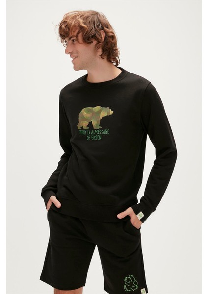 Re-Fınger Crewneck Erkek Siyah Sweatshirt 23.02.12.033 M - Siyah
