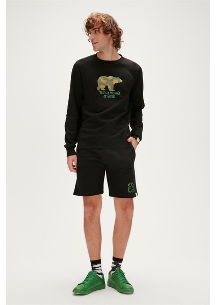 Re-Fınger Crewneck Erkek Siyah Sweatshirt 23.02.12.033 M - Siyah