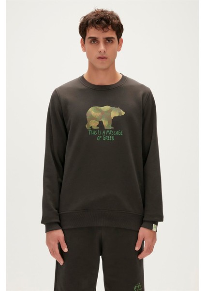 Re-Fınger Crewneck Siyah Erkek Sweatshirt