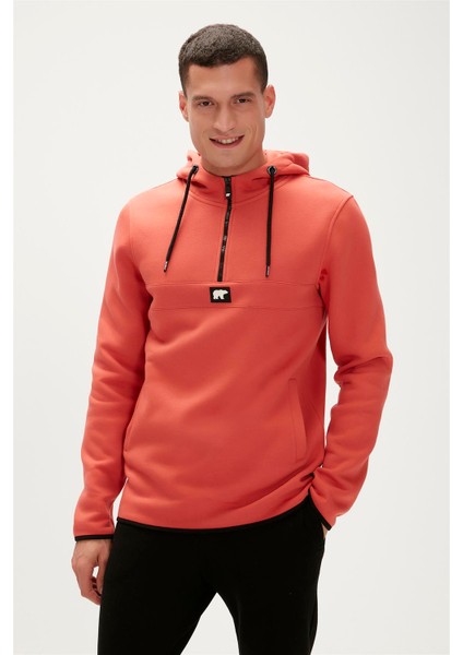 Defence Half-Zip Hoodie Erkek Kırmızı Sweatshirt 19.02.27.027-C109