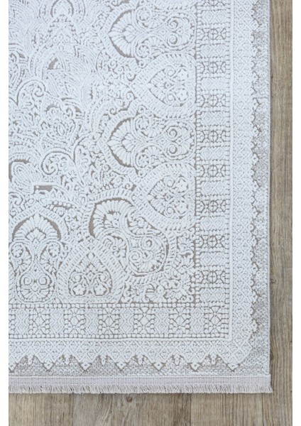 Modern 6 m2, Bej & Gri Makine Dokuma Halı, Salon, Mutfak, Oturma & Yatak Odası Halısı Saçaklı, Yumuşak, 200 x 290 cm fırsatları