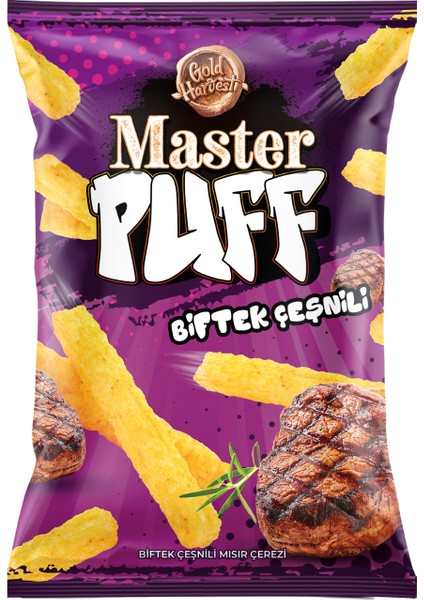 Master Puff Biftek Çeşnili Mısır Çerezi 90GR