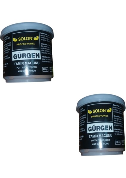 2 Adet Çok Amaçlı Ahşap Parke Masa Sehpa Çizik Çok Amaçlı Tamir Dolgu Macunu Gürgen 240 gr