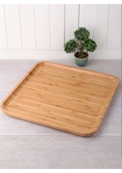 Bambu Kare Sunum Tabağı 30 X 30 X 1,5 Cm