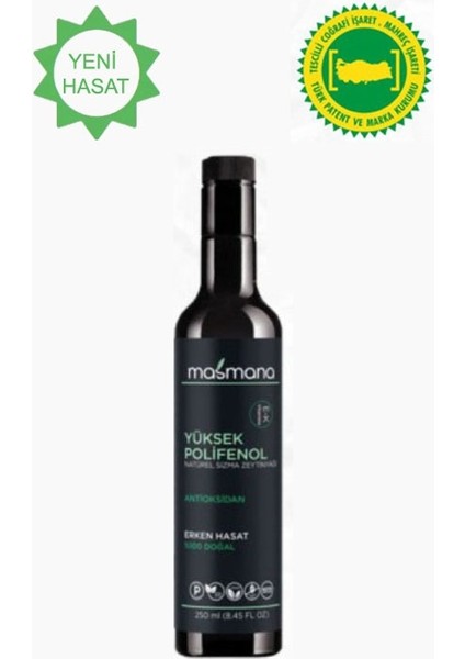 Yüksek polifenolü Zeytinyağı 1x250 ml (2025 SEZONU)