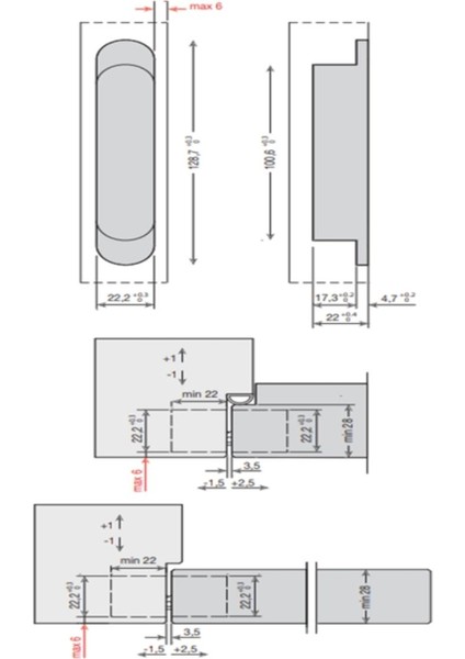 Gizli Menteşe 128X22 mm 60 kg Mat Antik Bronz Renk fiyatları