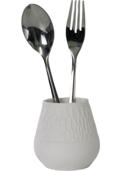 Tezgah Üstü Kaşıklık Dekoratif Dik Kaşıklık Silindir Kaşıklık Altın Renk