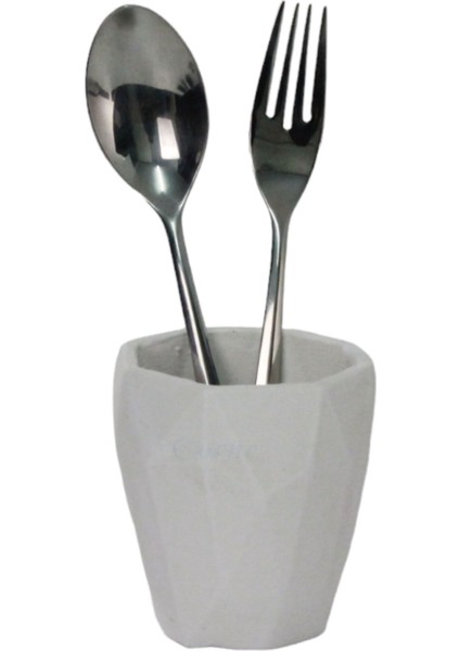 Tezgah Üstü Kaşıklık Dekoratif Dik Kaşıklık Silindir Kaşıklık Siyah Renk