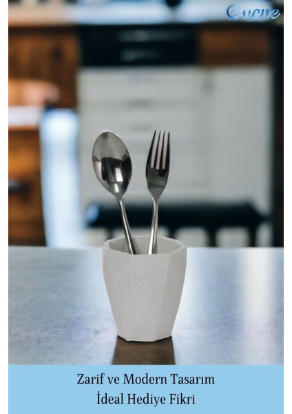 Tezgah Üstü Kaşıklık Dekoratif Dik Kaşıklık Silindir Kaşıklık Siyah Renk fırsatları