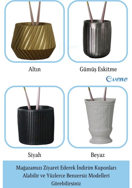 Tezgah Üstü Kaşıklık Dekoratif Dik Kaşıklık Silindir Kaşıklık Gümüş Eskitme Renk indirimleri