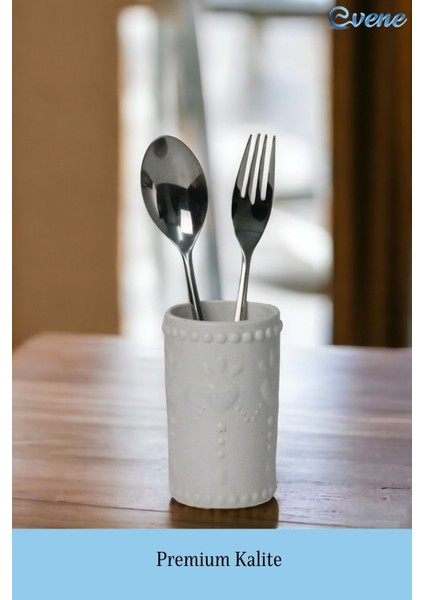 Tezgah Üstü Kaşıklık Dekoratif Dik Kaşıklık Silindir Kaşıklık Gümüş Eskitme Renk modelleri