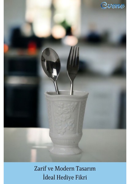 Tezgah Üstü Kaşıklık Dekoratif Dik Kaşıklık Silindir Kaşıklık Gümüş Eskitme Renk fırsatları