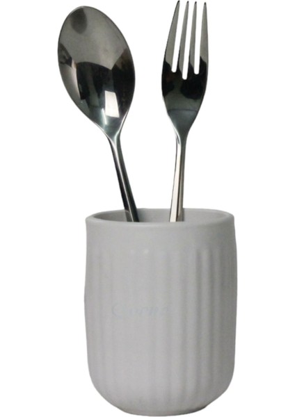 Tezgah Üstü Kaşıklık Dekoratif Dik Kaşıklık Silindir Kaşıklık Altın Eskitme Renk