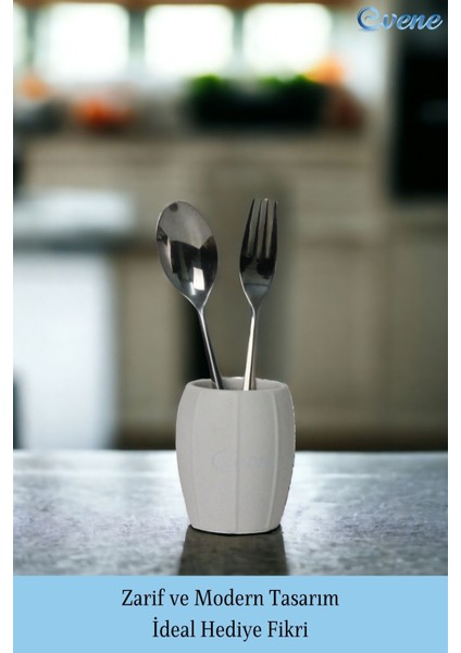 Tezgah Üstü Kaşıklık Dekoratif Dik Kaşıklık Silindir Kaşıklık Beyaz Renk fırsatları