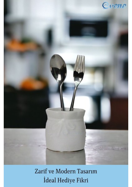 Tezgah Üstü Kaşıklık Dekoratif Dik Kaşıklık Silindir Kaşıklık Siyah Renk fırsatları