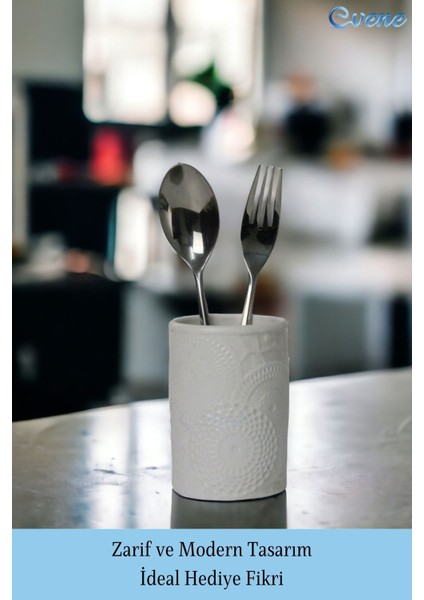 Tezgah Üstü Kaşıklık Dekoratif Dik Kaşıklık Silindir Kaşıklık Siyah Renk fırsatları