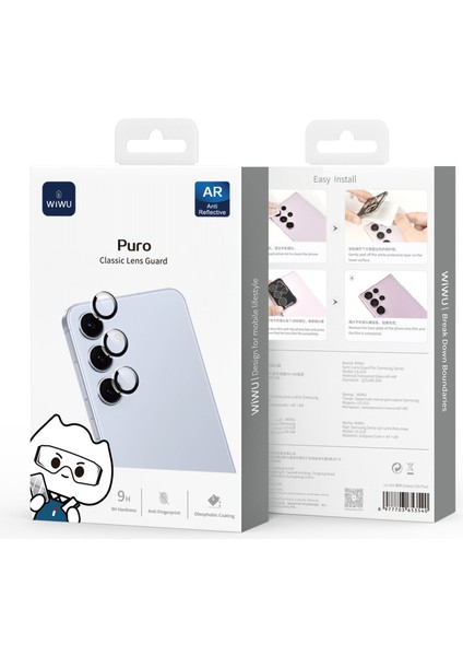 Galaxy S25 Plus Kamera Lens Koruyucu Wiwu LG-010 Lens Guard Anti Reflective Uygulama Aparatlı Şeffaf
