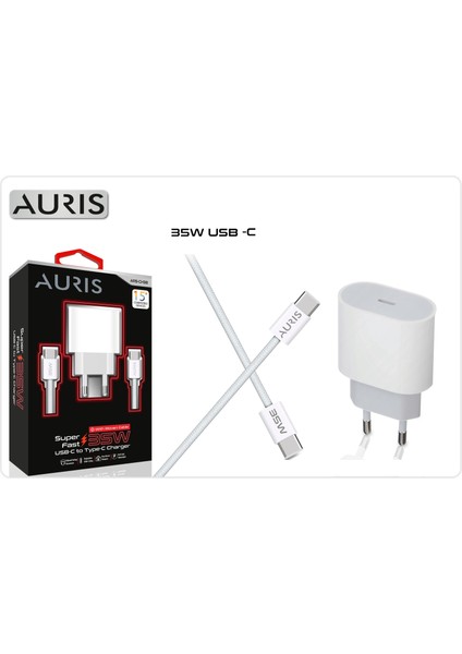 Iphone 15 16 Plus Pro Max Uyumlu 35 Watt Yüksek Hızlı Pd Şarj Aleti Cihazı +Usb C Kablo 60 W (1mt.) Örgülü