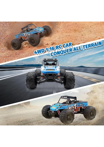 Uzaktan Kumandalı Araba 4wd Rc Araba 1/16 36 Km/h Arazi Arazi Elektrikli Araç 2.4 Ghz Off-road Canavar Araba modelleri