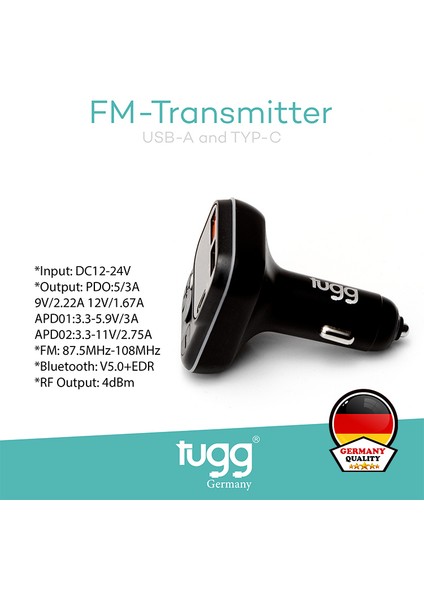 C32 104961 FM Transmitter Araç Şarj Başlık