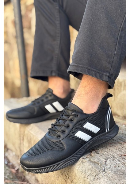 Logan Siyah Beyaz Ortopedik Günlük Garantili Yürüyüş Koşu Sneaker Spor Ayakkabı LOGAN-7039 fiyatları