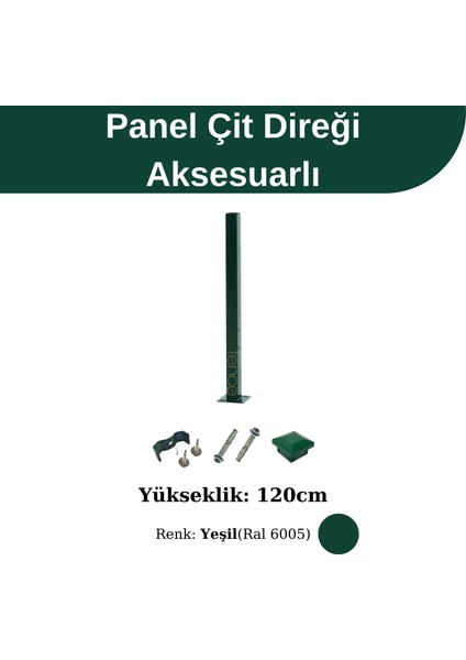 120 cm Profil Direk - Panel Çit Direği (Aksesuarlı)