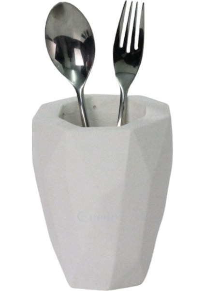 Tezgah Üstü Kaşıklık Dekoratif Dik Kaşıklık Silindir Kaşıklık Altın Renk