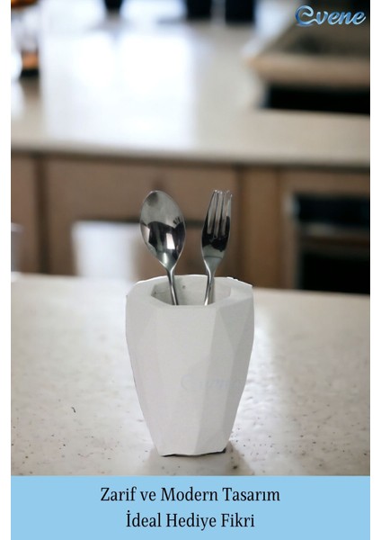 Tezgah Üstü Kaşıklık Dekoratif Dik Kaşıklık Silindir Kaşıklık Altın Renk fırsatları