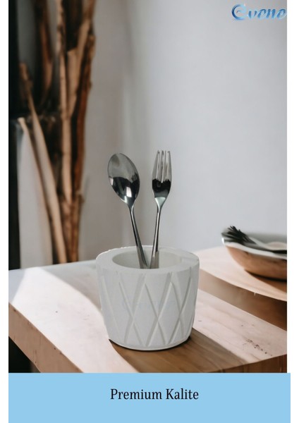 Tezgah Üstü Kaşıklık Dekoratif Dik Kaşıklık Silindir Kaşıklık Beyaz Renk modelleri